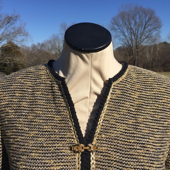 St John Couture Gold Black Metallic Jacket***STUNNING & GLAMOROUS***Sz 2 - Picture 6 of 16